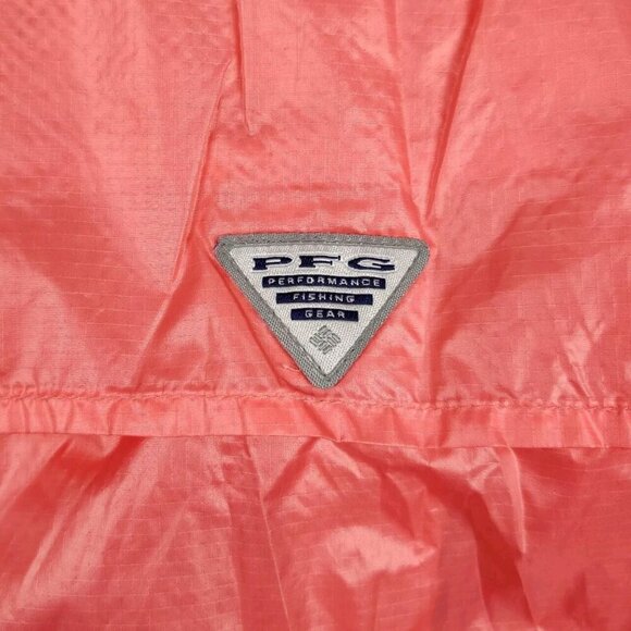 Columbia Womens Full Zip PFG Windbreaker Omni-Shield Jacket Cowl Neck Sz M Pink - Picture 12 of 16